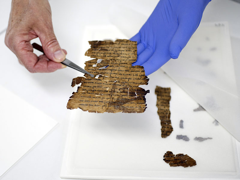 Conservation of the Dead Sea Scrolls at the Israel Antiquities Authority’s lab.